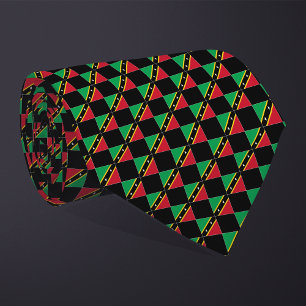 Chequered Saint Kitts and Nevis Flag Pattern Tie