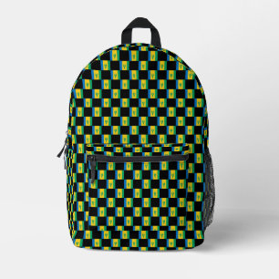 Chequered Saint Vincent and the Grenadines Flag Pa Printed Backpack