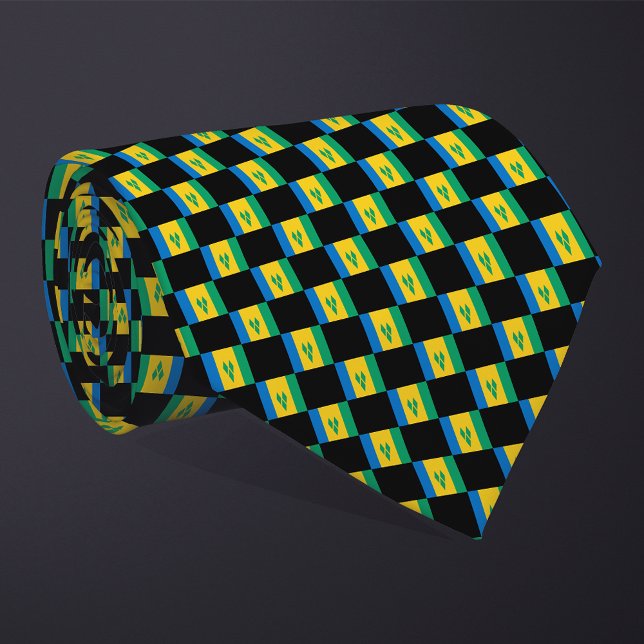Chequered Saint Vincent and the Grenadines Flag Pa Tie (Creator Uploaded)