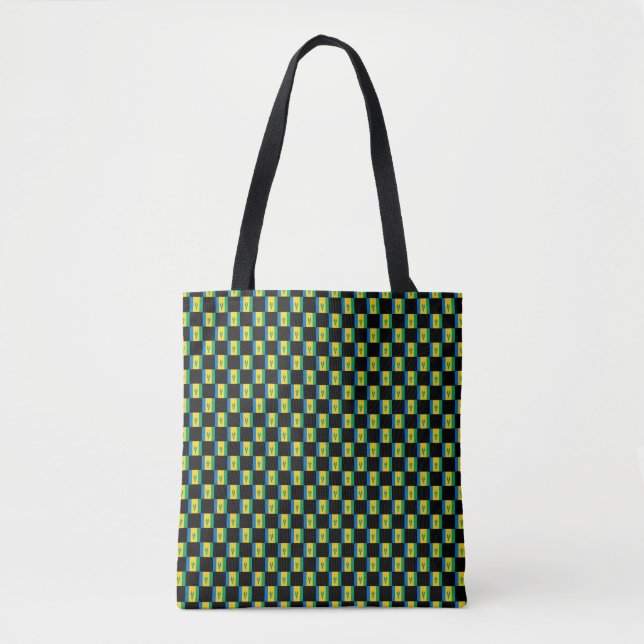 Chequered Saint Vincent and the Grenadines Flag Tote Bag (Front)