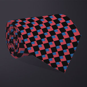 Chequered Samoa Flag Pattern Tie