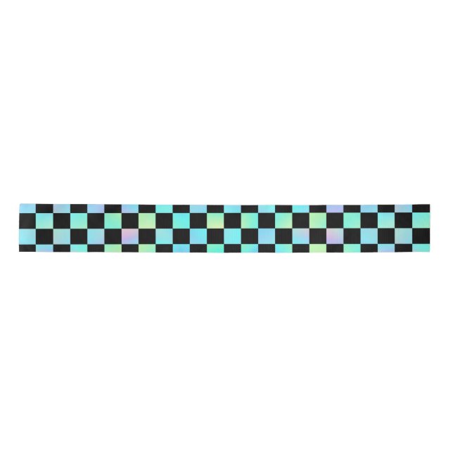 Chequered  satin ribbon (Front)