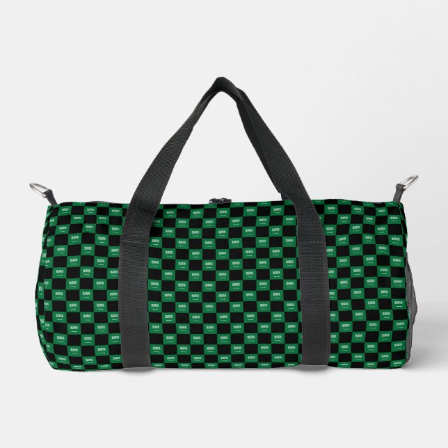 Chequered Saudi Arabia Flag Pattern  Duffle Bag (Front)