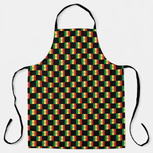 Chequered Senegal Flag Pattern  Apron