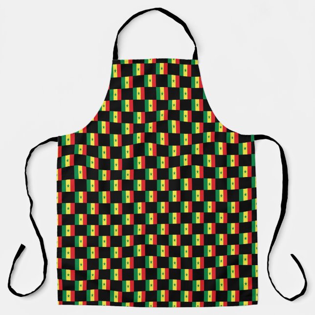 Chequered Senegal Flag Pattern  Apron (Front)