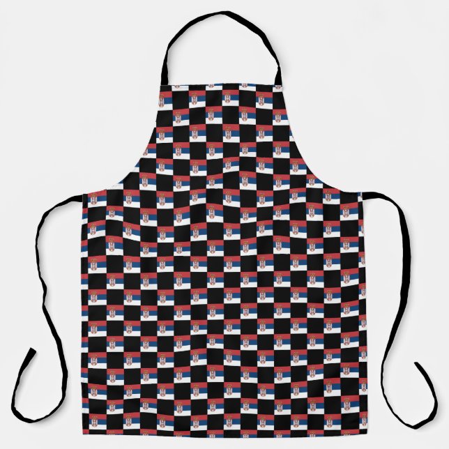 Chequered Serbia Flag Pattern  Apron (Front)