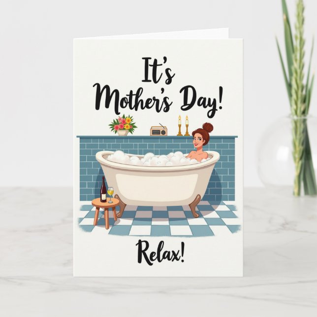 Chequered Serenity Bath Card (Front)