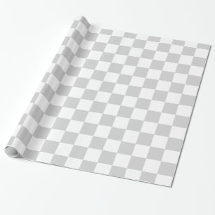 Chequered Silver and White Wrapping Paper