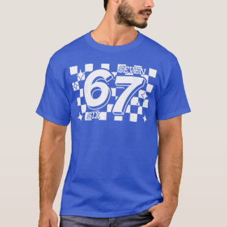 Chequered Six Seven 6 7 Meme Gen Alpha Slang T-Shirt