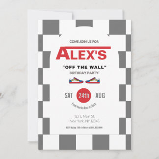 Chequered Skate Birthday Party Invitation