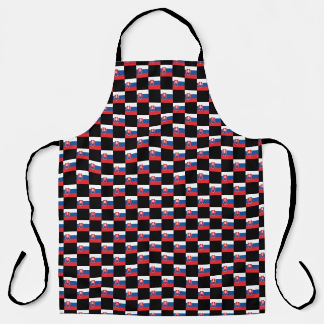 Chequered Slovakia Flag Pattern  Apron (Front)