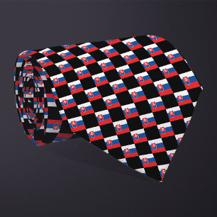 Chequered Slovakia Flag Pattern Tie