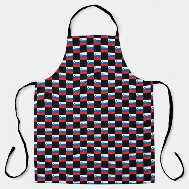 Chequered Slovenia Flag Pattern  Apron (Front)