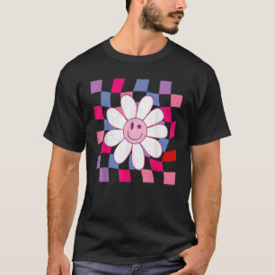 Chequered Smiling Happy Face Wavy Chequerboard Hip T-Shirt