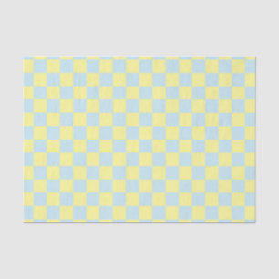 Chequered Soft Blue and Yellow Tissue Paper