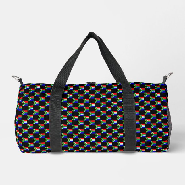 Chequered South Africa Flag Pattern  Duffle Bag (Front)