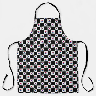 Chequered South Korea Flag Pattern Apron