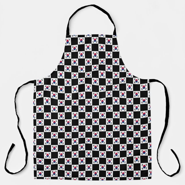 Chequered South Korea Flag Pattern  Apron (Front)