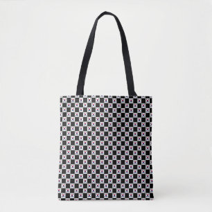 Chequered South Korea Flag Pattern Tote Bag