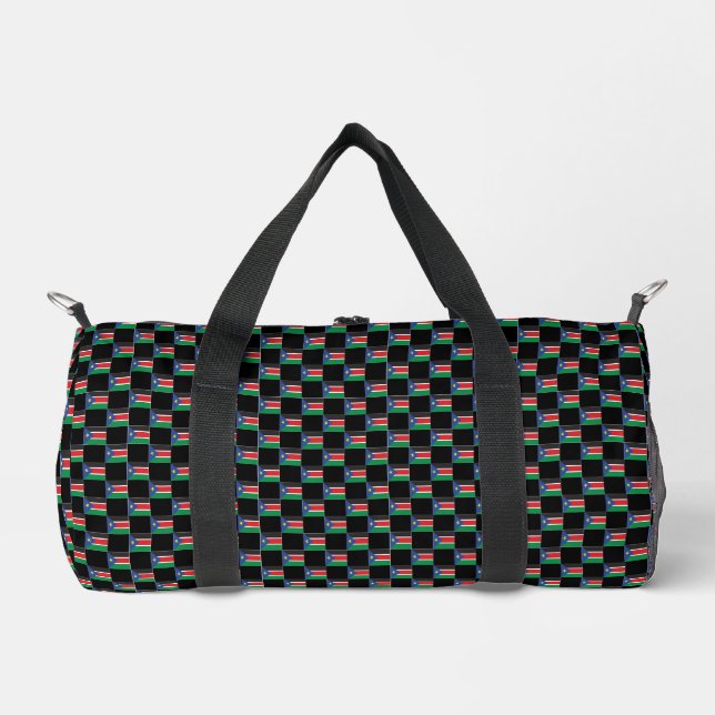 Chequered South Sudan Flag Pattern  Duffle Bag (Front)