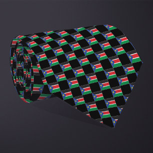 Chequered South Sudan Flag Pattern Tie