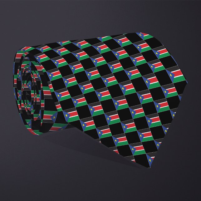 Chequered South Sudan Flag Pattern  Tie (Creator Uploaded)