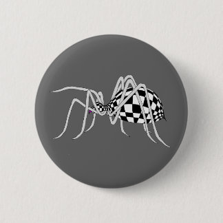 Chequered Spider 6 Cm Round Badge