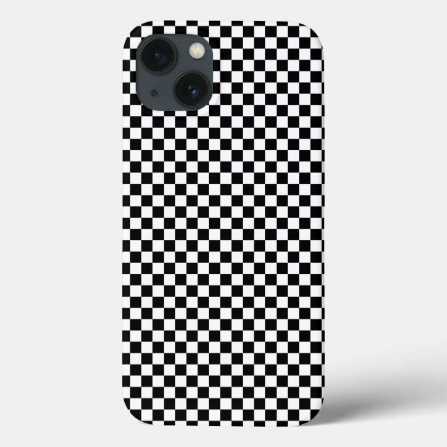 Chequered Square Illusion Black and White Case-Mate iPhone Case (Back)