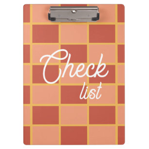 Chequered Square Pattern Clipboard