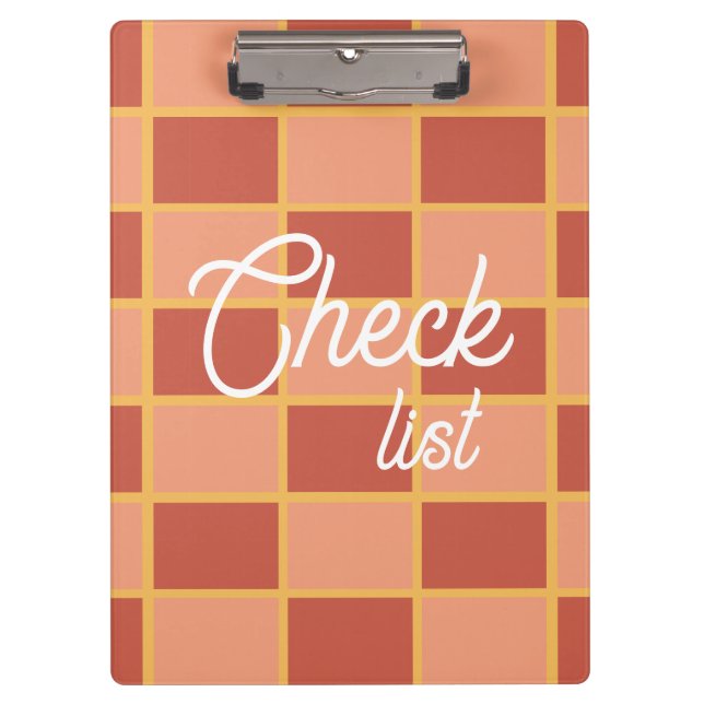 Chequered Square Pattern Clipboard (Front)
