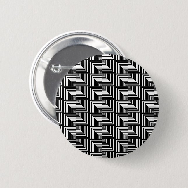 Chequered Square Seamless Chequerboard Optical Par 6 Cm Round Badge (Front & Back)