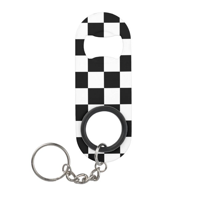 Chequered squares black and white geometric retro (Front)