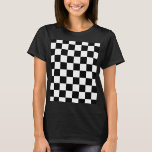 Chequered squares black and white geometric retro  T-Shirt