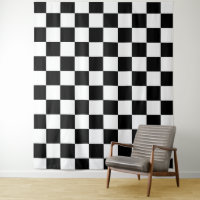 Chequered squares Black and White geometric retro