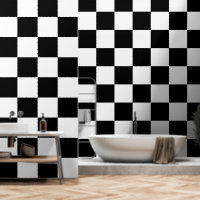 Chequered squares Black and White geometric retro