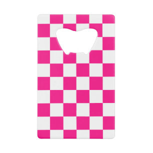 Chequered squares hot pink white geometric retro