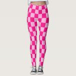 Chequered squares light hot pink geometric retro leggings<br><div class="desc">Chequered squares hot pink light pink geometric retro pattern Clothing Leggings for her. Cool retro chequered geometric square pattern. Vintage tile pink modern chequered.</div>