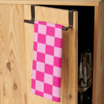 Chequered squares light hot pink geometric retro tea towel<br><div class="desc">Chequered squares light hot pink geometric retro kitchen towel. Chequered squares hot pink geometric retro pattern gift for her. Cool retro chequered geometric Vintage tile square pattern.</div>