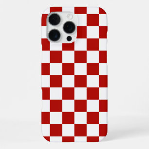 Chequered squares red white geometric retro iPhone 16 pro max case