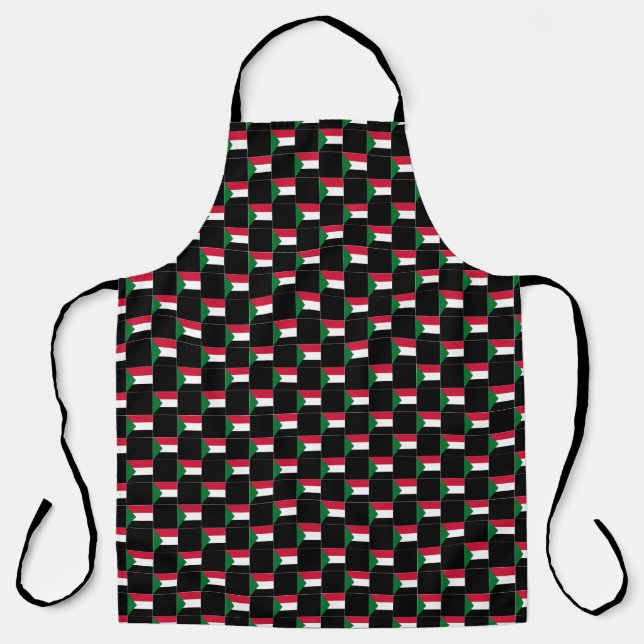 Chequered Sudan Flag Pattern  Apron (Front)