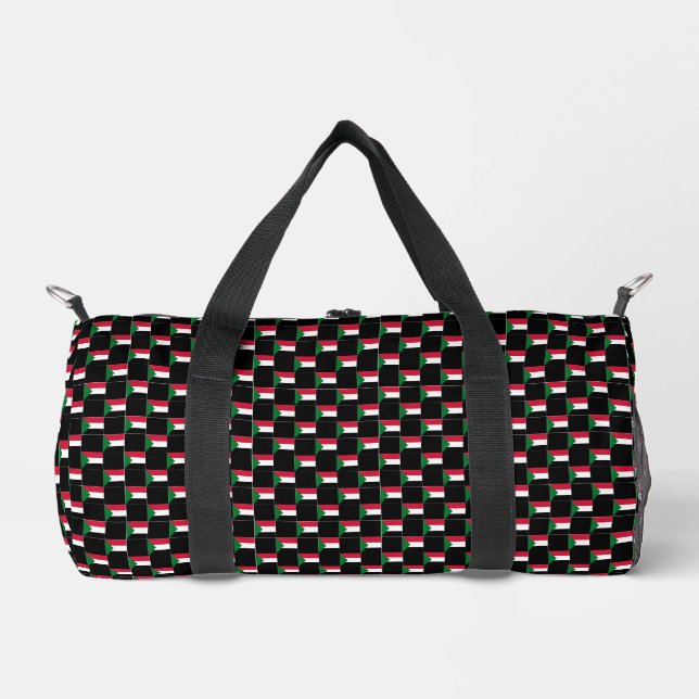 Chequered Sudan Flag Pattern  Duffle Bag (Front)