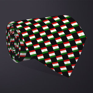 Chequered Tajikistan Flag Pattern Tie