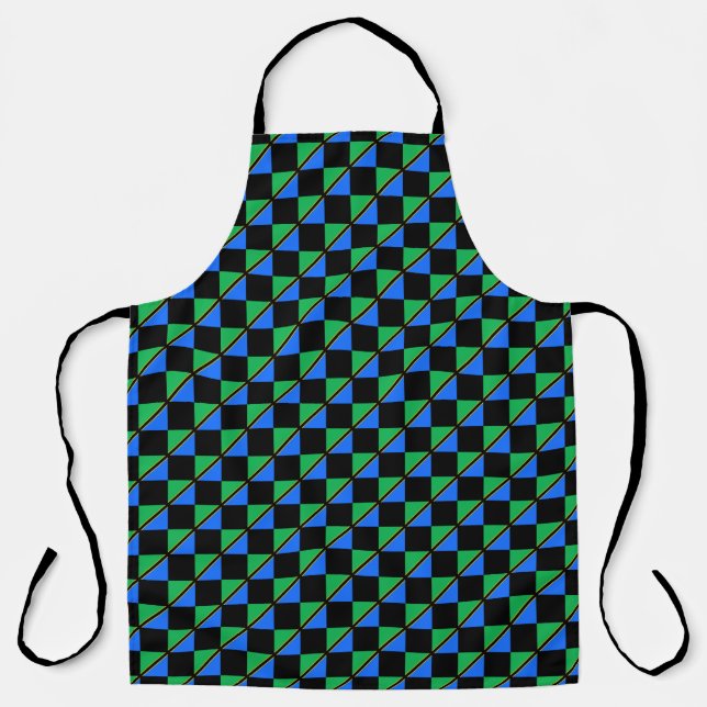 Chequered Tanzania Flag Pattern  Apron (Front)
