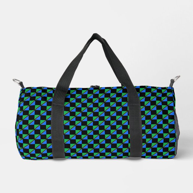 Chequered Tanzania Flag Pattern  Duffle Bag (Front)