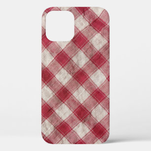 Chequered Textile: Colourful Fabric Background. iPhone 12 Case