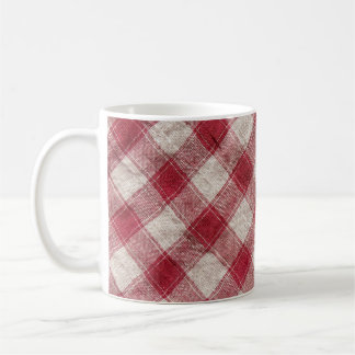 Chequered Textile: Colourful Fabric Background. Coffee Mug