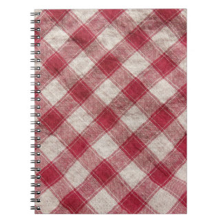 Chequered Textile: Colourful Fabric Background. Notebook