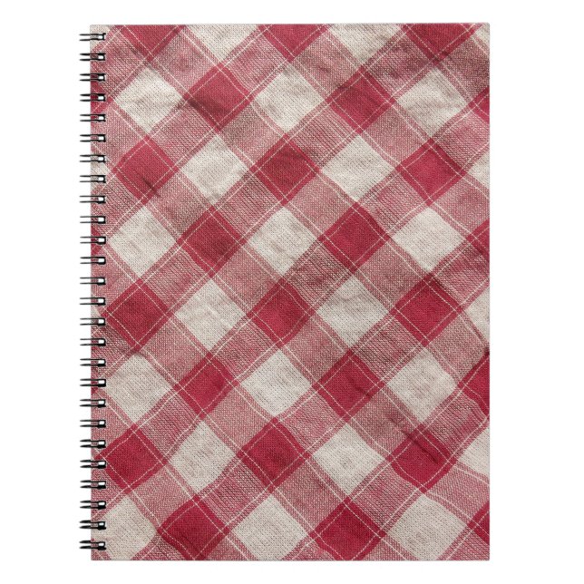 Chequered Textile: Colourful Fabric Background. Notebook (Front)