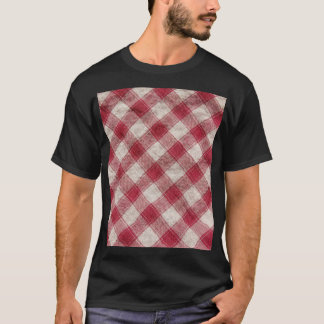 Chequered Textile: Colourful Fabric Background. T-Shirt