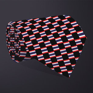 Chequered Thailand Flag Pattern Tie
